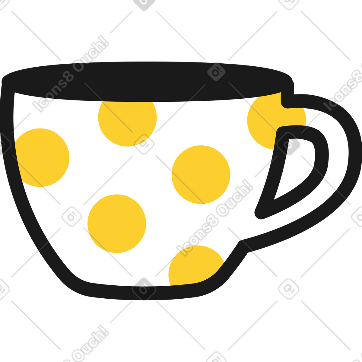 Cup of coffee illustration in Taxi style download in PNG, SVG