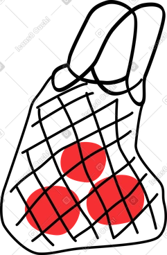 String bag with fruit PNG, SVG