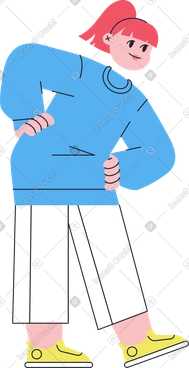 Girl standing and leaning to the right PNG, SVG