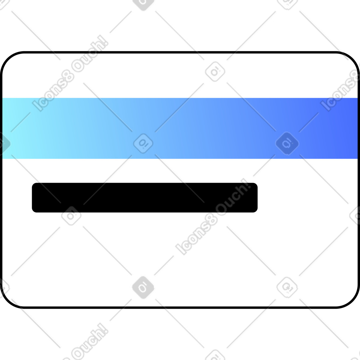 Credit card back illustration in Azure style download in PNG, SVG
