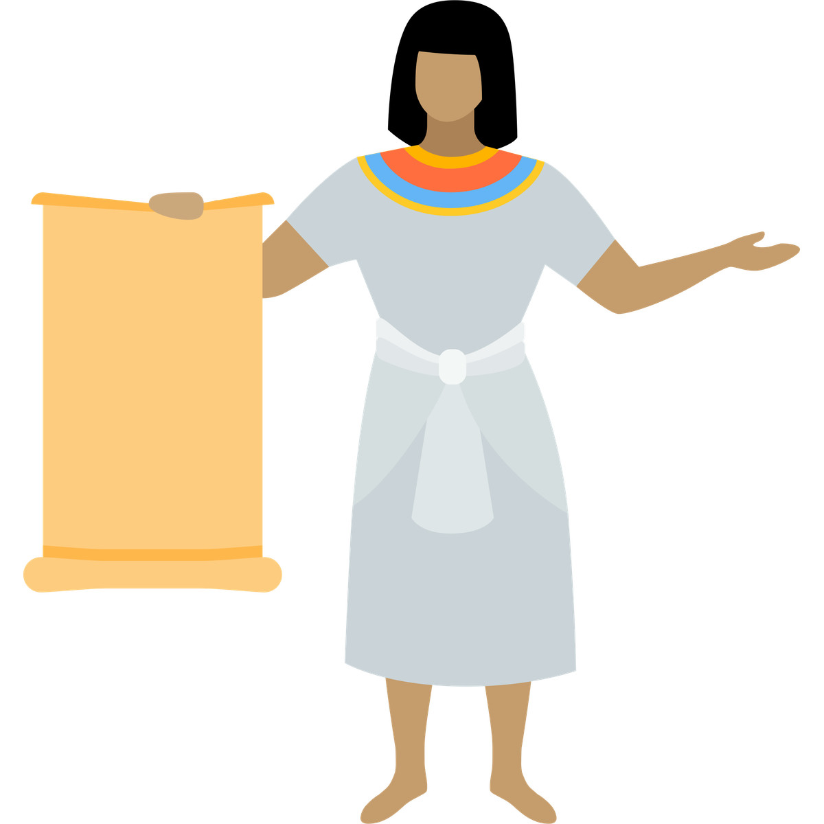 Fogg スタイルの Egyptian woman with scroll のイラストをPNG、SVG形式でダウンロード