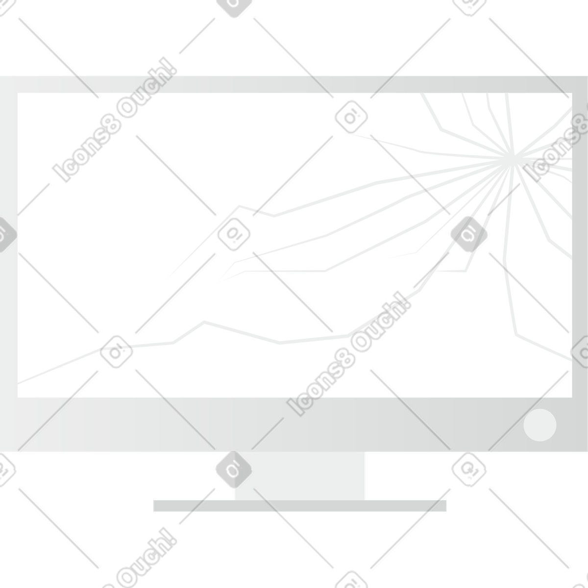 Ilustración Tv rota en estilo Clip a descargar en PNG y SVG