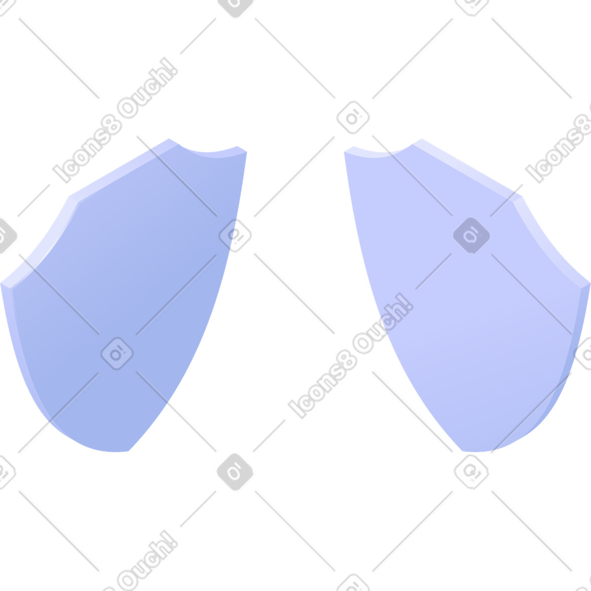Isometric shields back illustration in Quantum style download in PNG, SVG