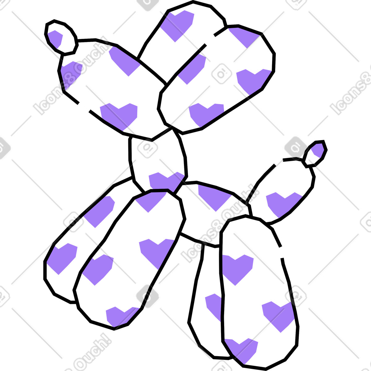 Ilustración Perro globo en estilo Amethyst a descargar en PNG y SVG