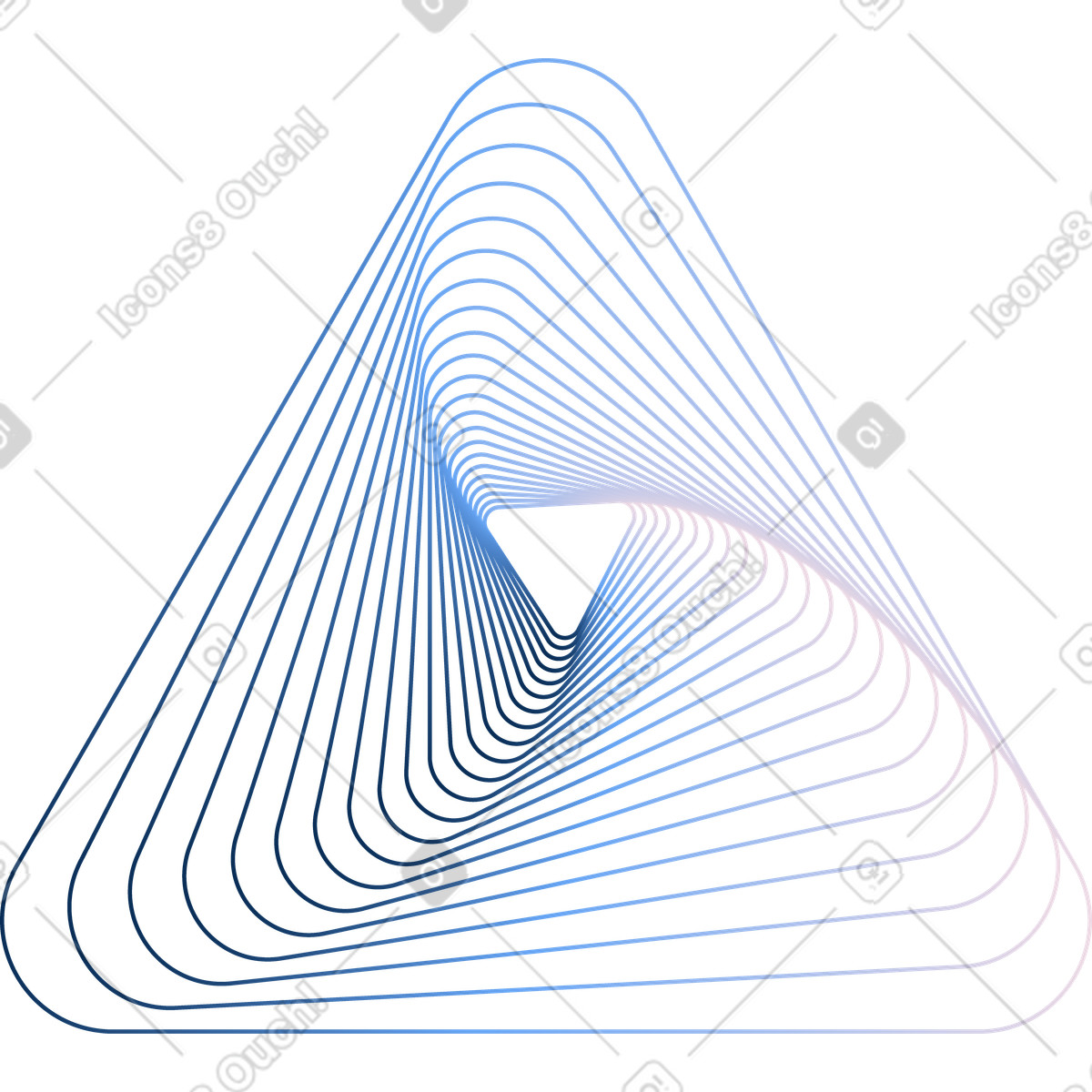 Blue triangular flow, process optimization triangle, adaptive system model illustration in Forms style download in PNG, SVG