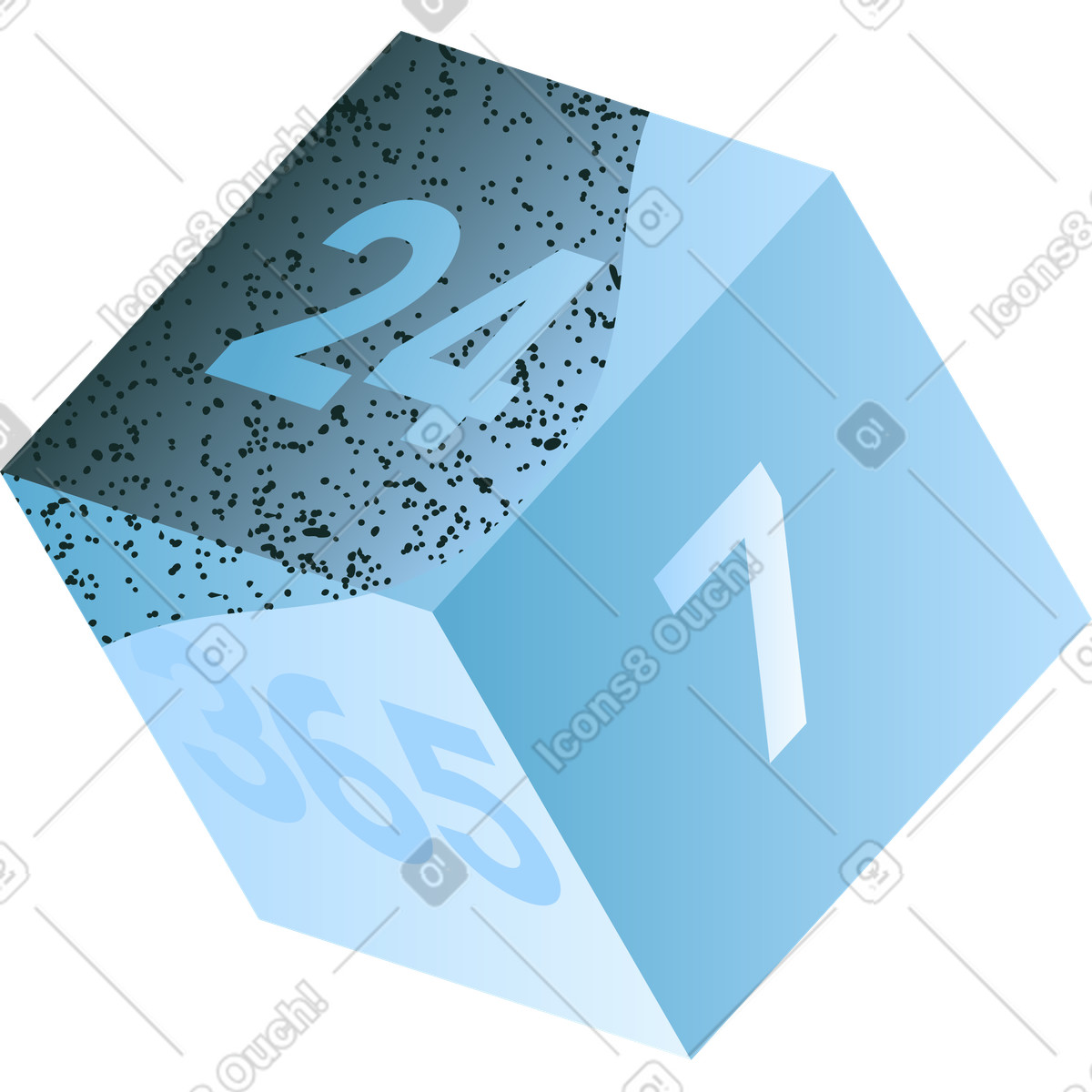 下载 Concept 风格的 24-7 cube icon 插画，支持 PNG、SVG 格式