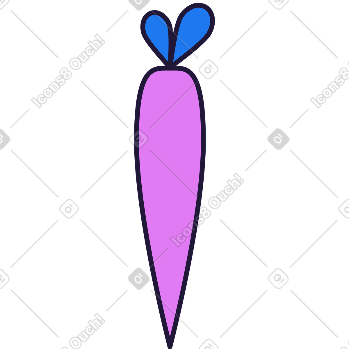 Ilustración Carrot en estilo Conifer a descargar en PNG y SVG
