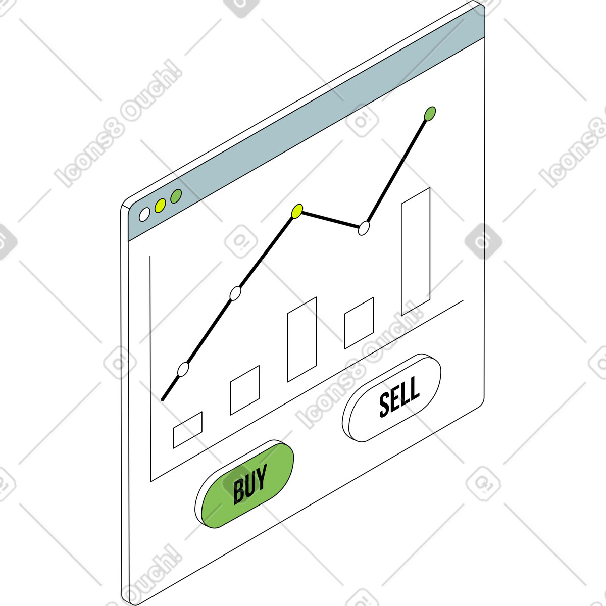 下载 Isometric 风格的 图表窗口 插画，支持 PNG、SVG 格式