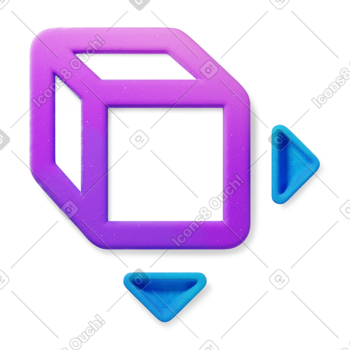 Cube rotation arrows symbol for 3d model view control illustrazione in stile Microsoft Fluent illustration scarica in PNG, SVG
