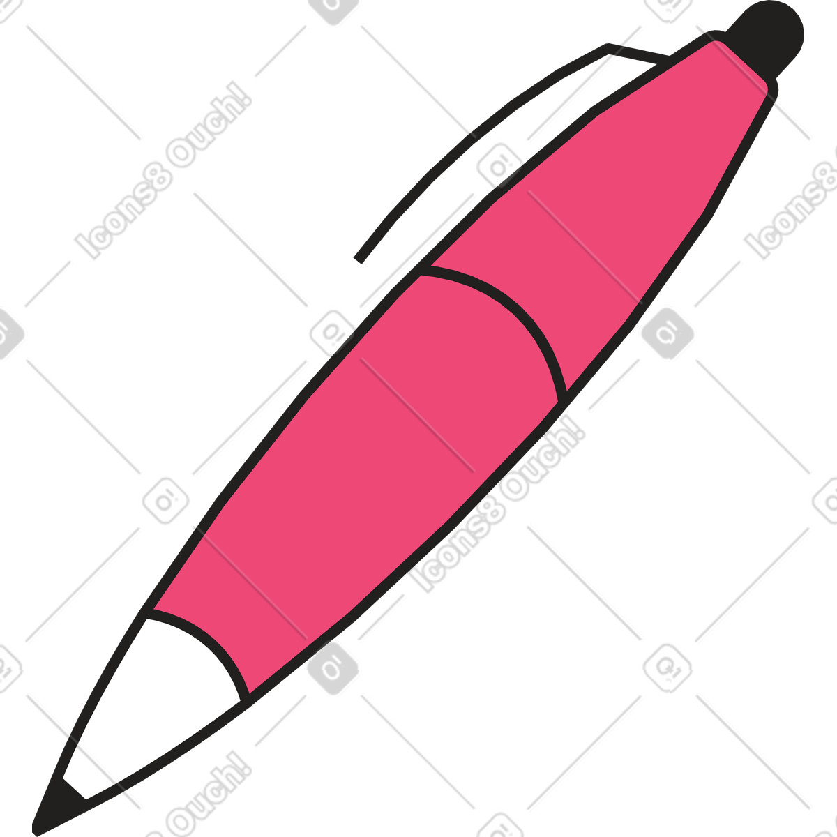 Dazzle Line スタイルの ピンクのペン のイラストをPNG、SVG形式でダウンロード