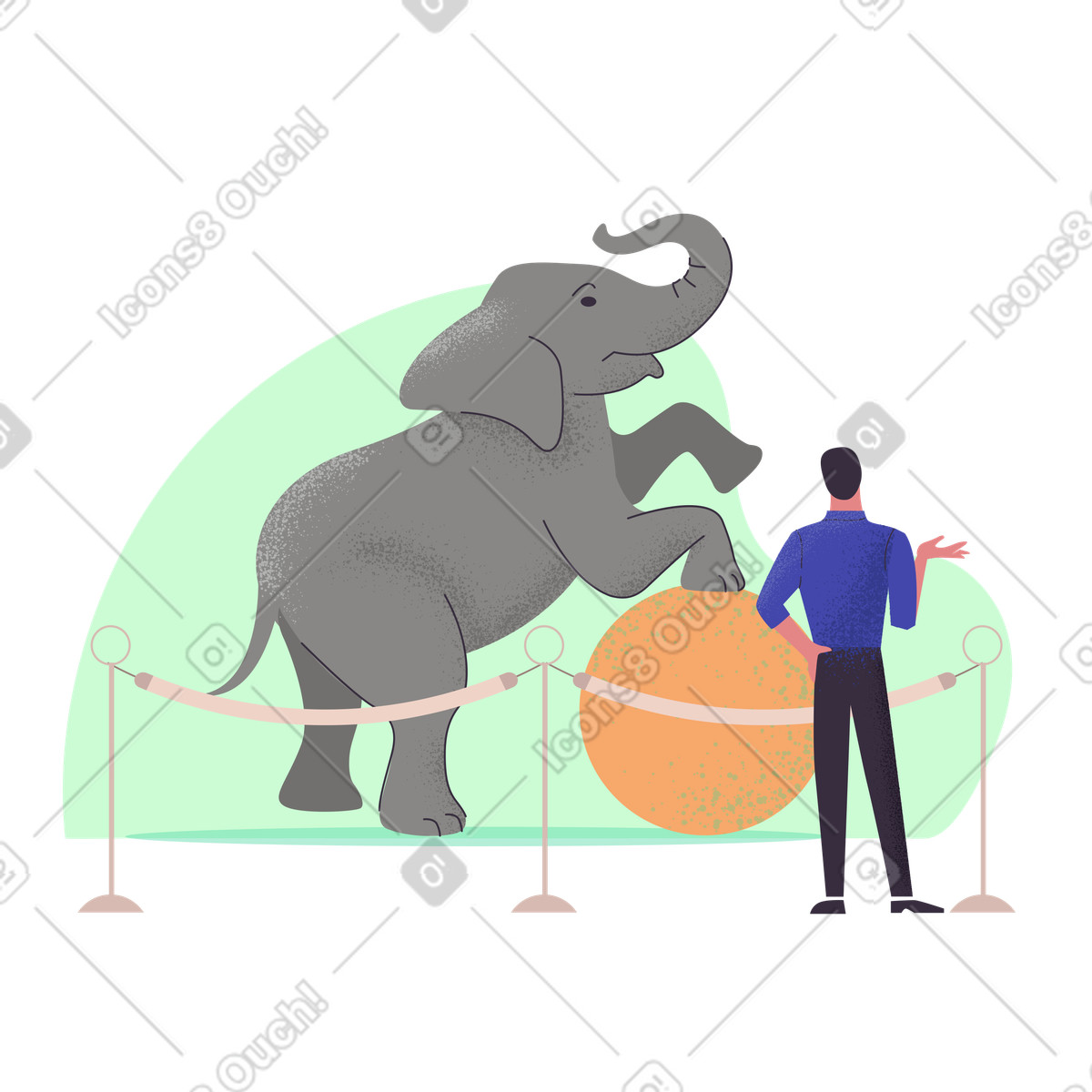 Man at circus illustration in Pale style download in PNG, SVG