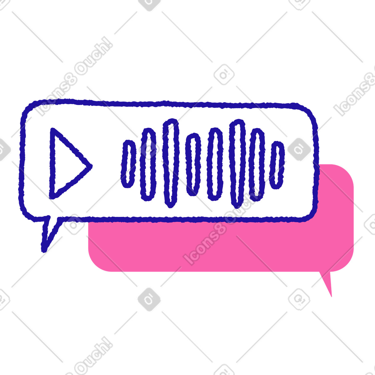 Messaggio vocale nella chat bubble illustrazione in stile Whimsy scarica in PNG, SVG
