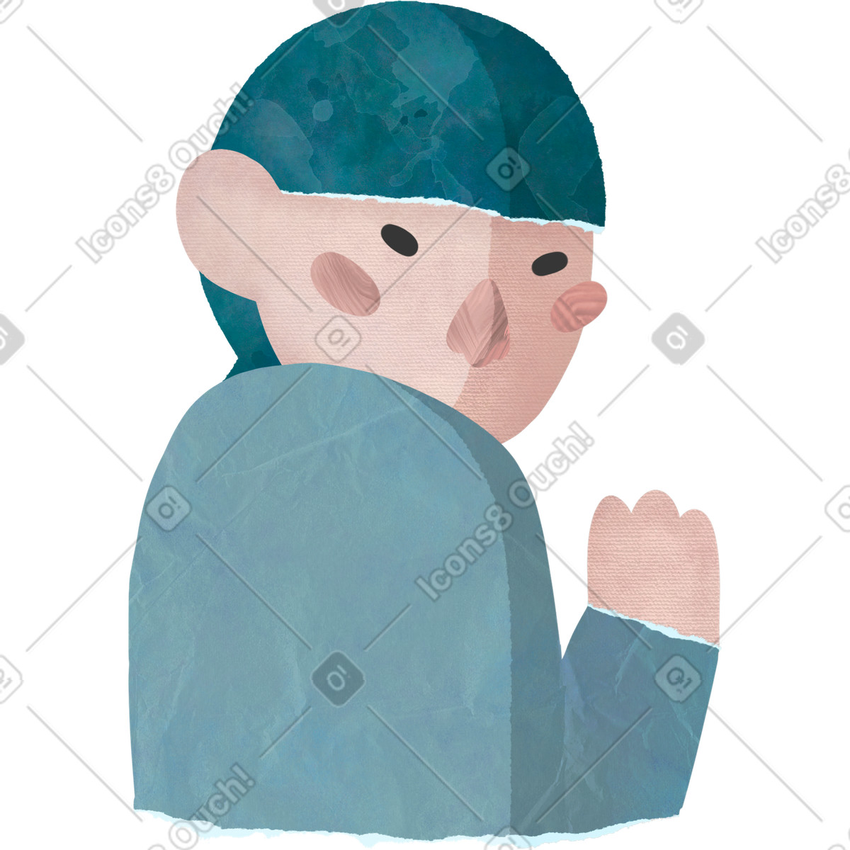 Illustration Garçon dans le style Papery à télécharger aux formats PNG, SVG