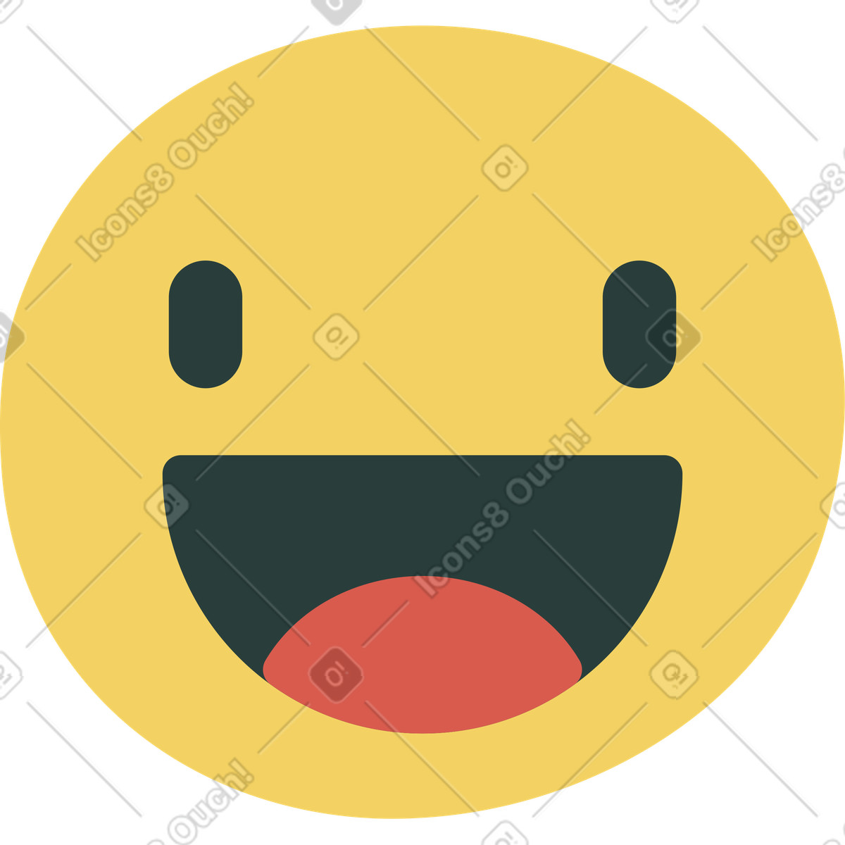 Macaroni 스타일의 웃는 얼굴 일러스트레이션 PNG, SVG 다운로드
