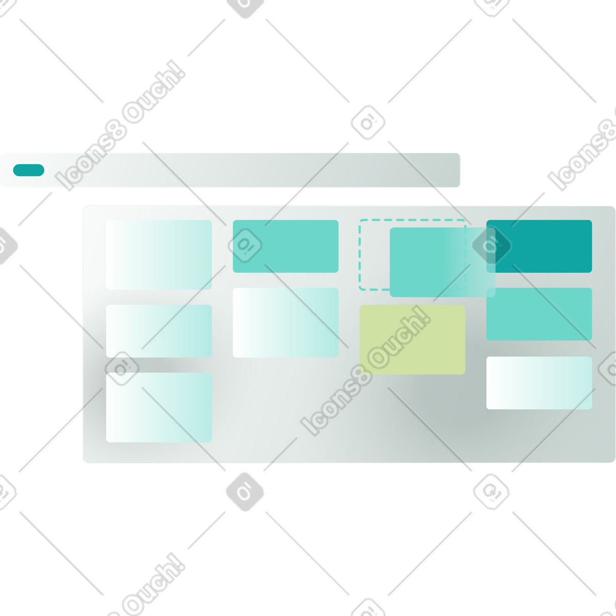 Es gibt einen rückstand-Illustration im Office-Stil als Download in PNG, SVG