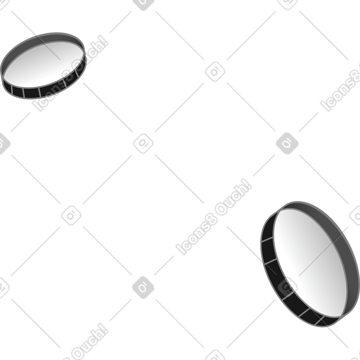 下载 Futuristic 风格的 Multiple translucent coins floating 插画，支持 PNG、SVG 格式