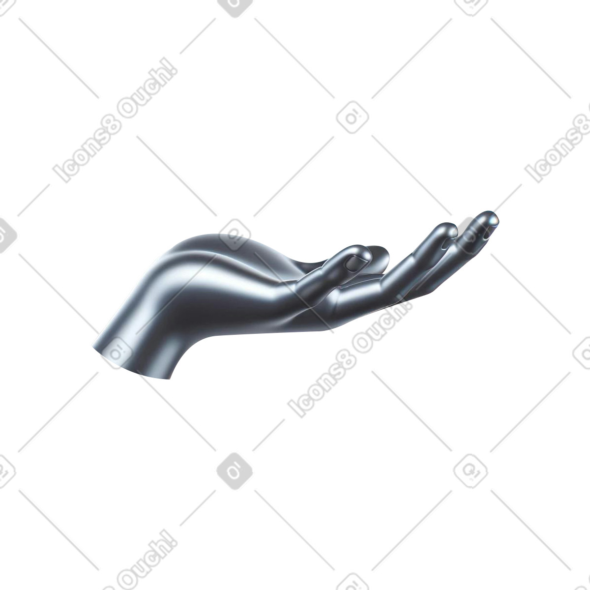 下载 Chromed 风格的 镀铬手 插画，支持 PNG、SVG 格式