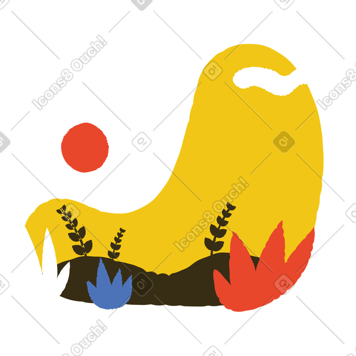 下载 Bermuda 风格的 花田 插画，支持 PNG、SVG 格式