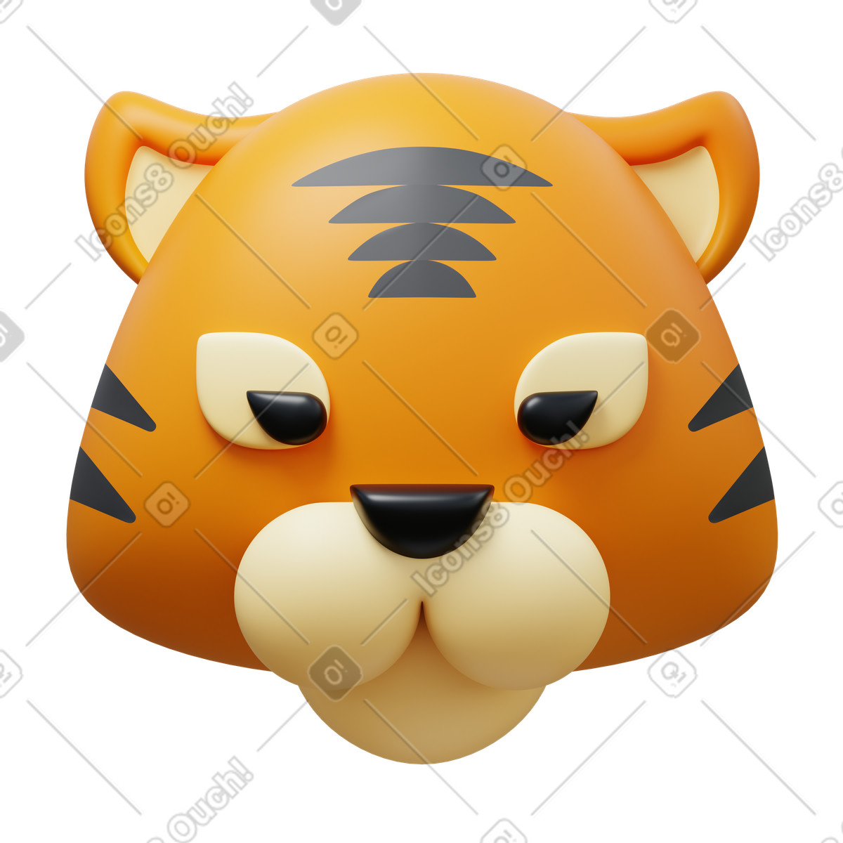 Tiger illustrazione in stile 3D Fluency scarica in PNG, SVG