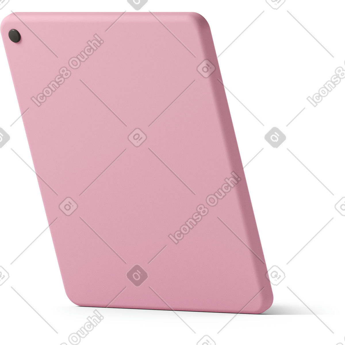 Rear view of pink tablet illustrazione in stile 3D Casual life scarica in PNG, SVG