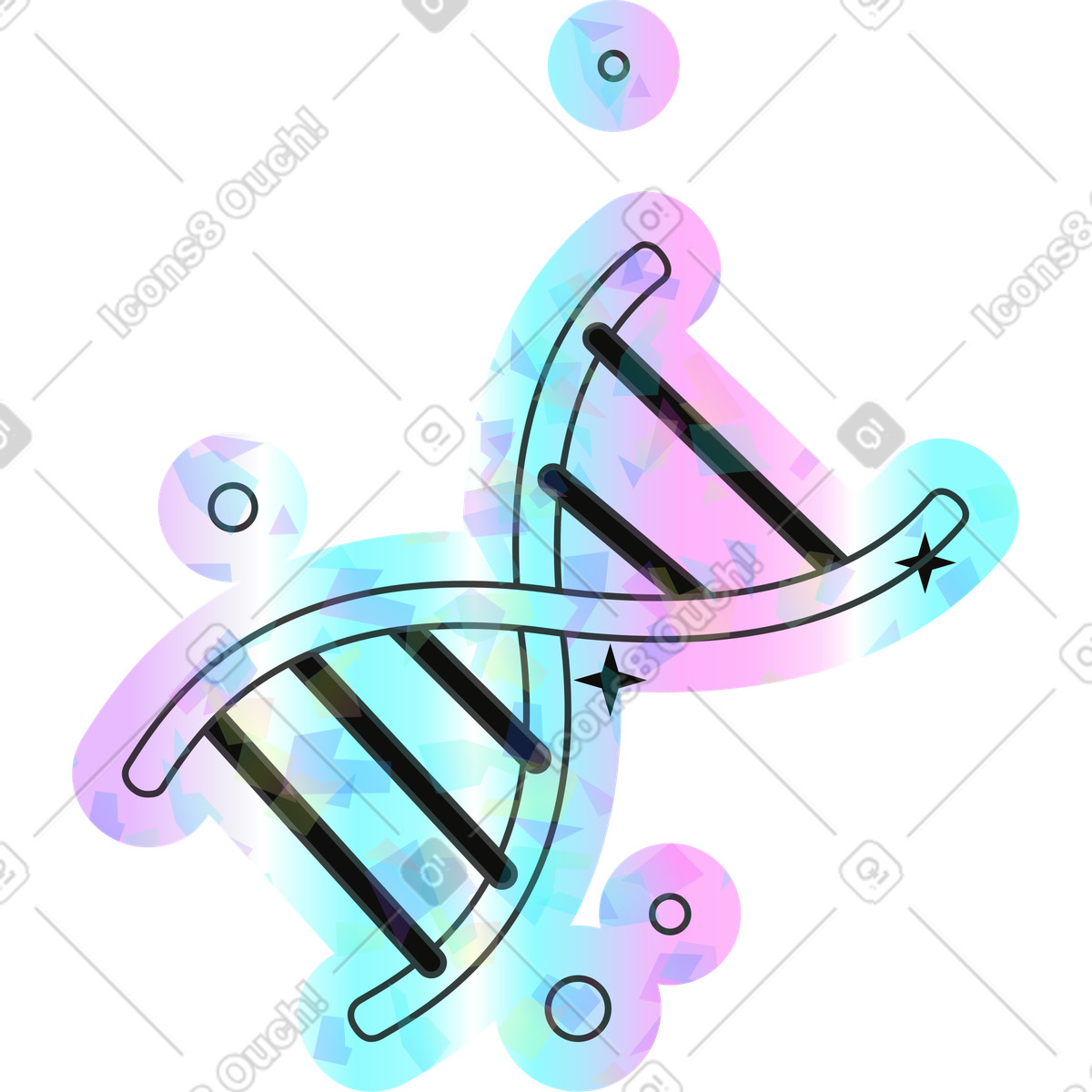 Ilustração de Gota em no estilo Holostickers para baixar em PNG, SVG