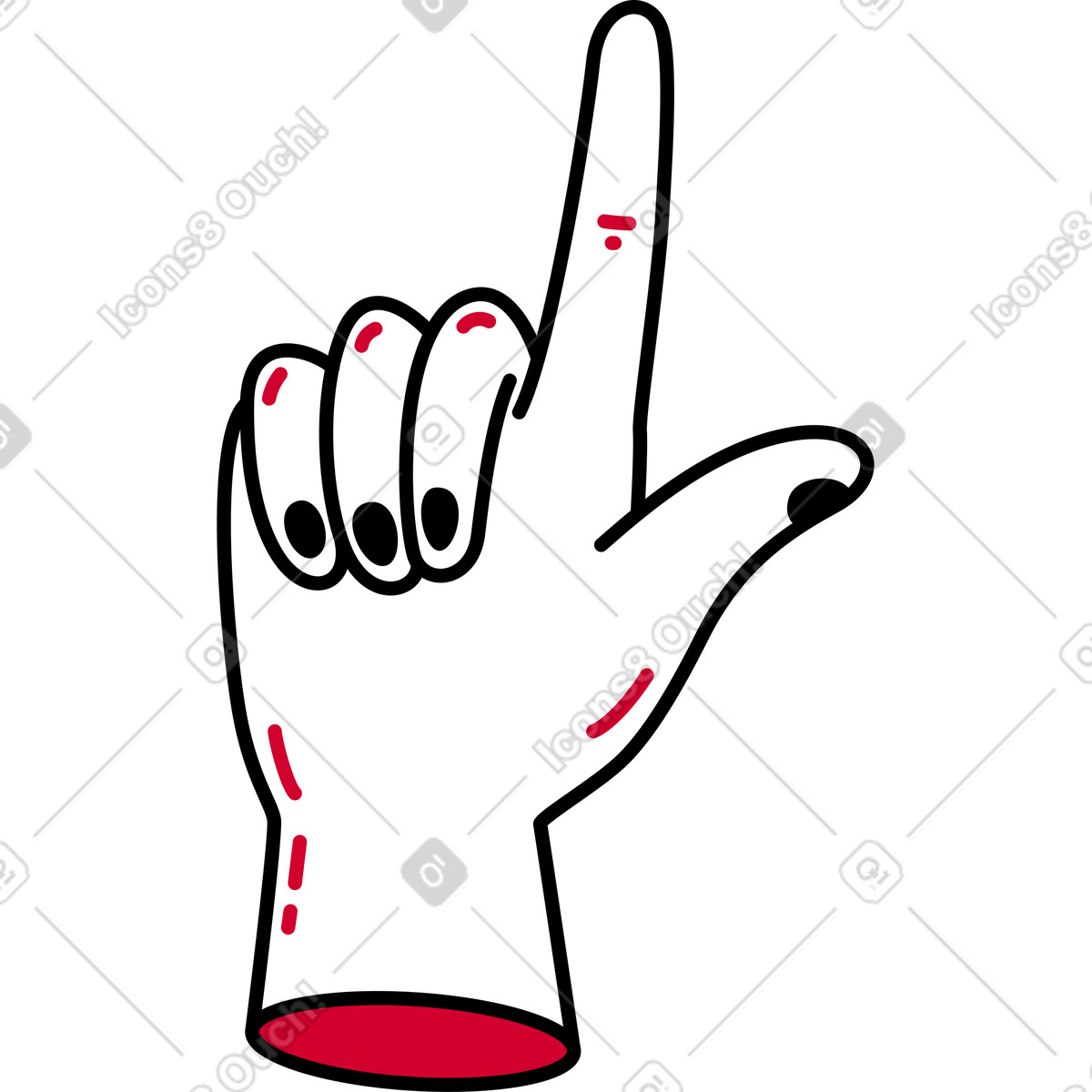 Mano con dito puntato illustrazione in stile Ruby scarica in PNG, SVG