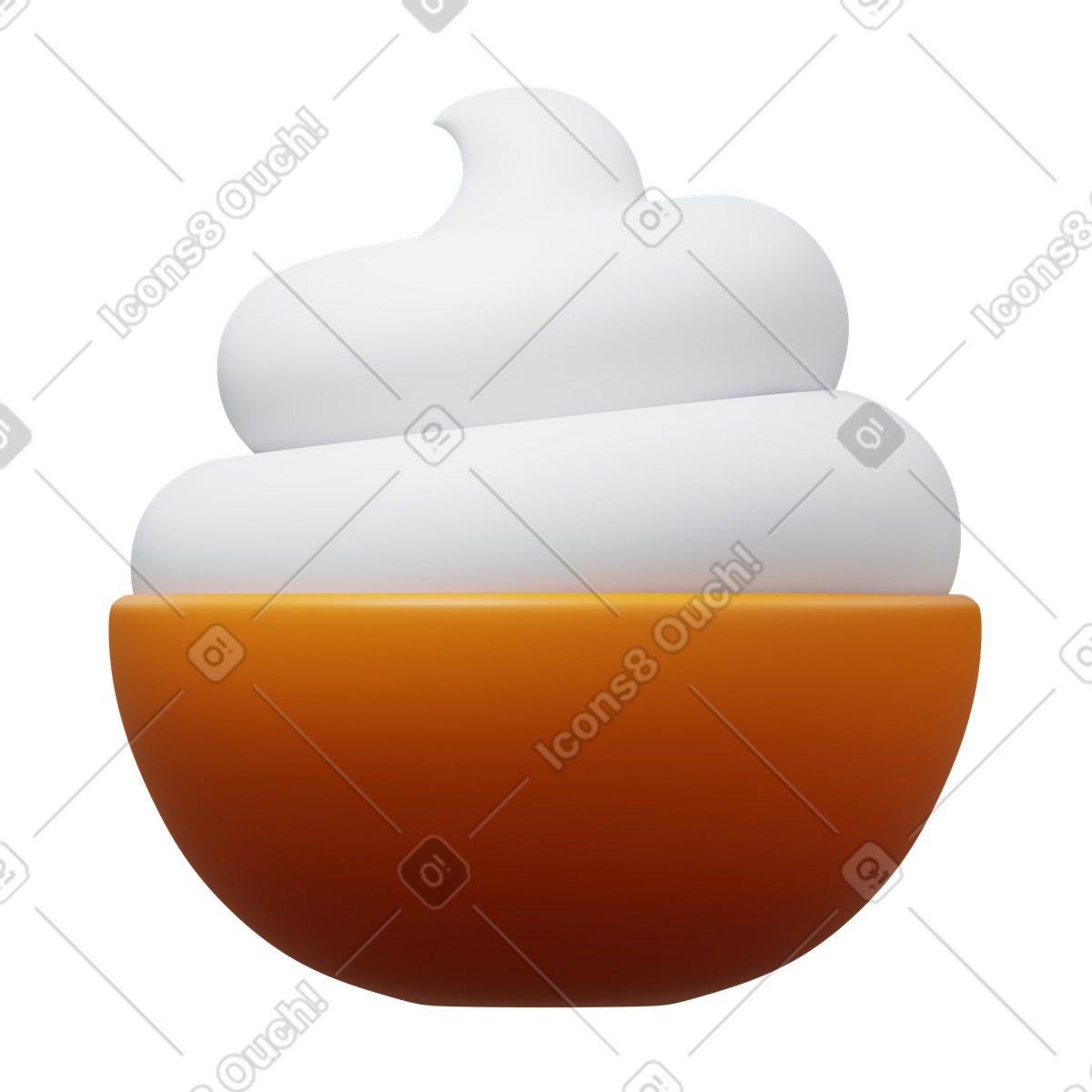 Ilustración Whipped cream en estilo 3D Fluency a descargar en PNG y SVG
