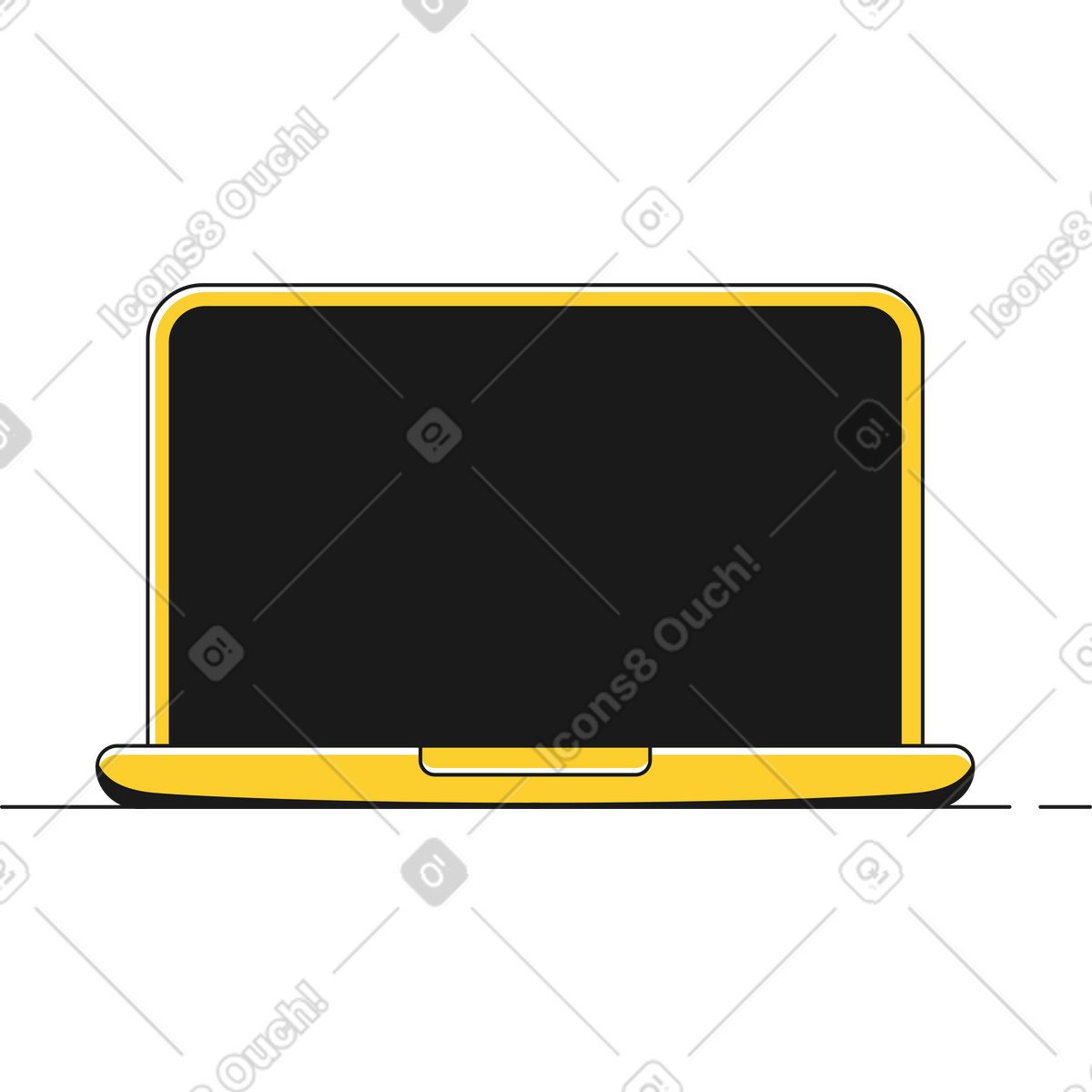 Laptop bildschirm-Illustration im Taxi-Stil als Download in PNG, SVG