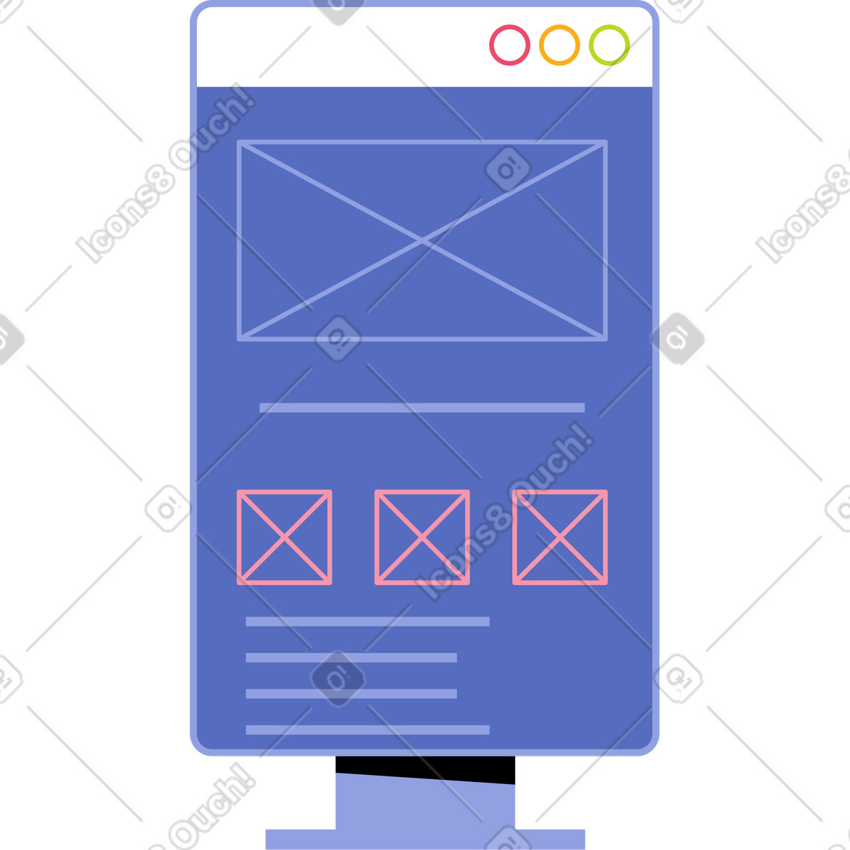 Kleiner monitor animierte Illustration im Juicy-Stil als Download in GIF, Lottie (JSON), AE