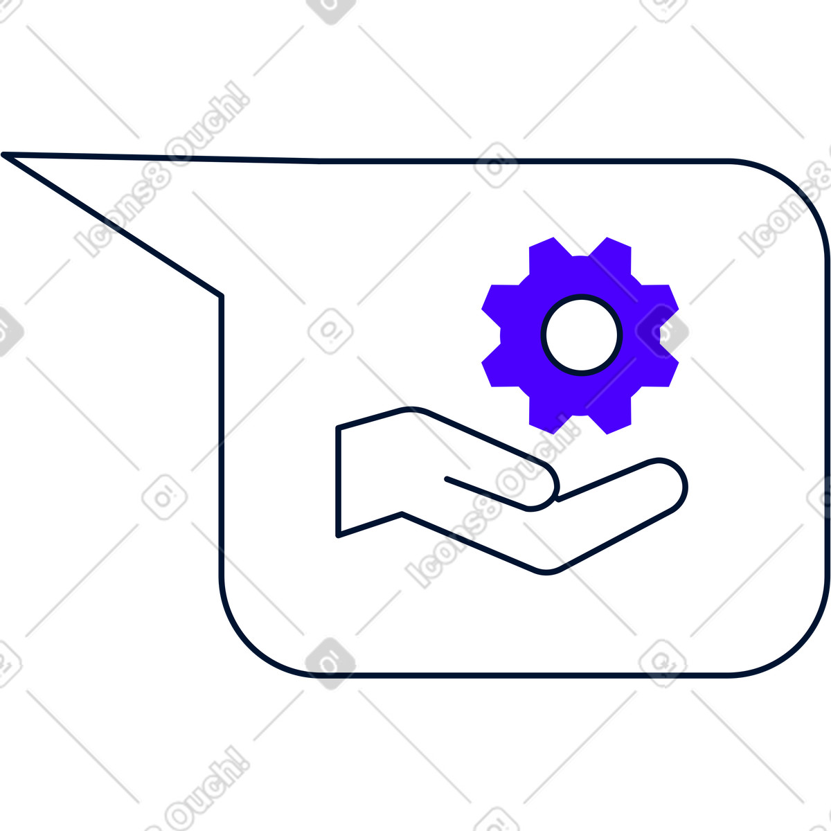 Sprechblase mit service-symbol-Illustration im Cubes-Stil als Download in PNG, SVG