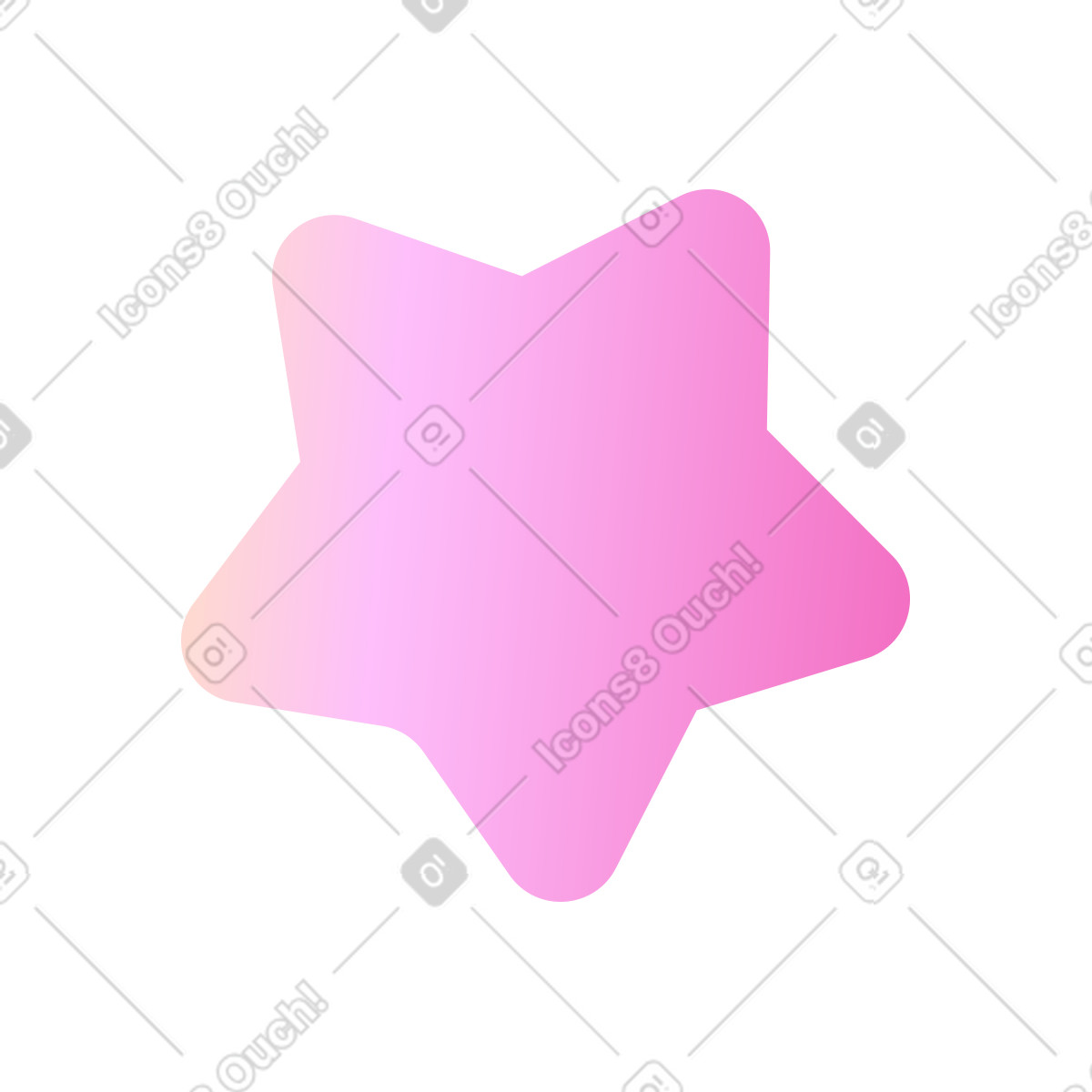 Ilustração de Estrela rosa em no estilo Puffy para baixar em PNG, SVG