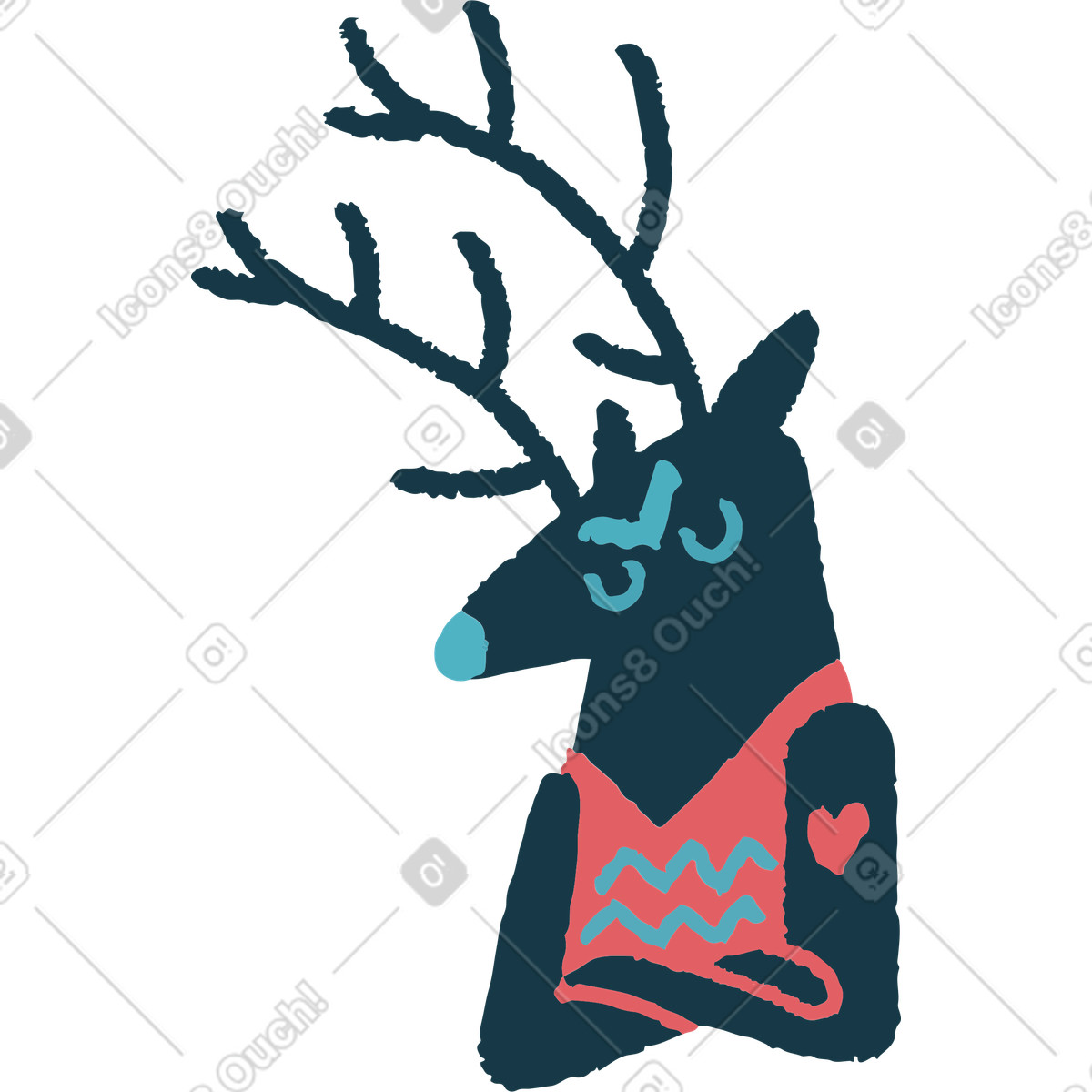 下载 Flamenco 风格的 鹿 插画，支持 PNG、SVG 格式