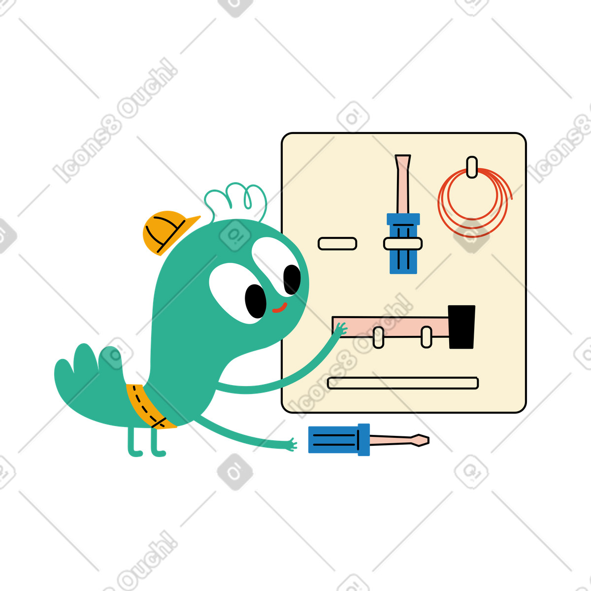 Ilustração de Ferramentas layout personagem em no estilo Jelly para baixar em PNG, SVG