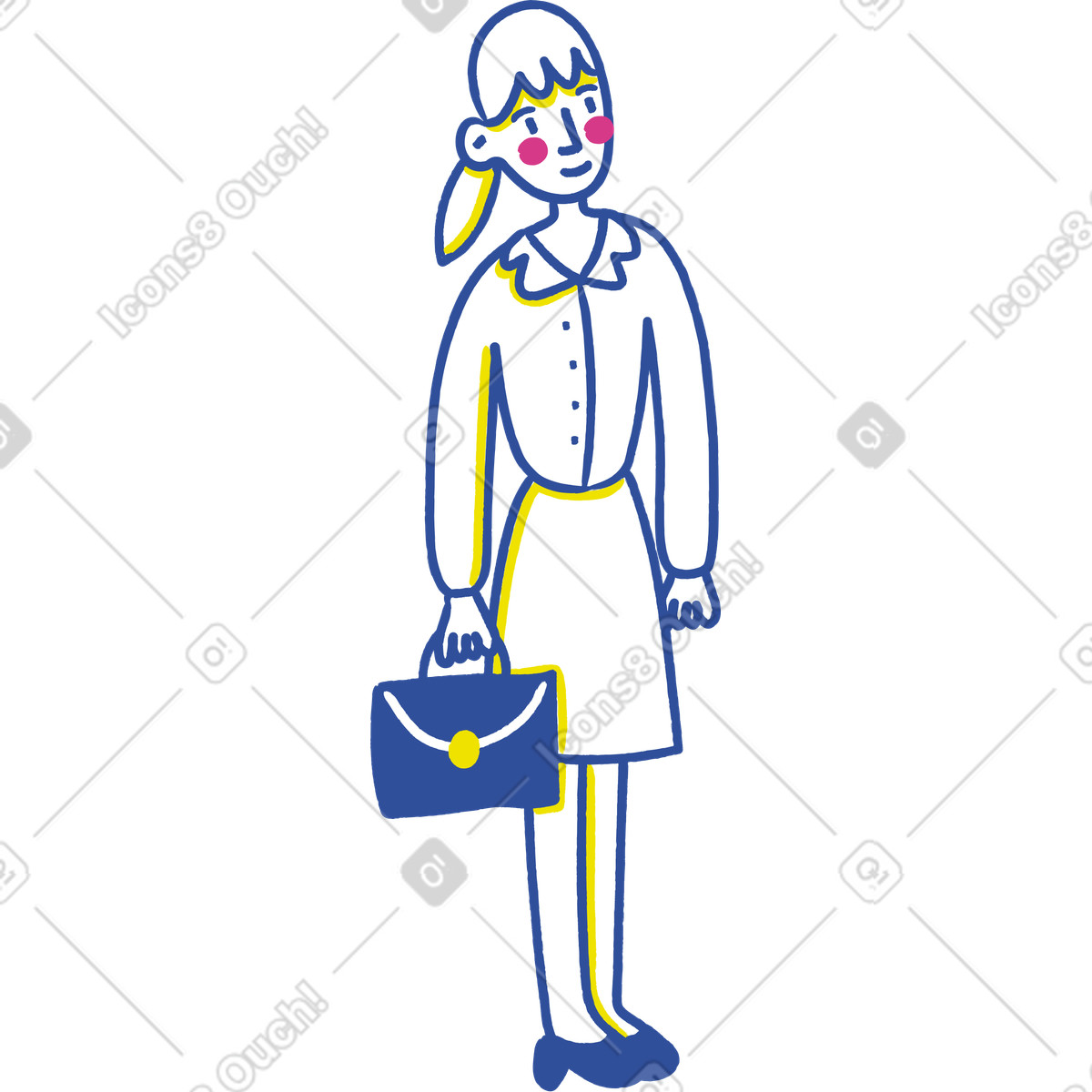 Businesswoman illustration in Lime style download in PNG, SVG
