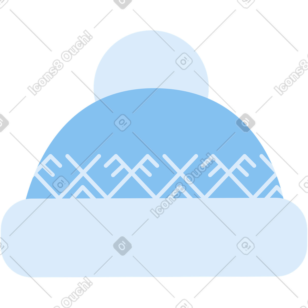 Bobble hat decorated illustration in Marginalia style download in PNG, SVG
