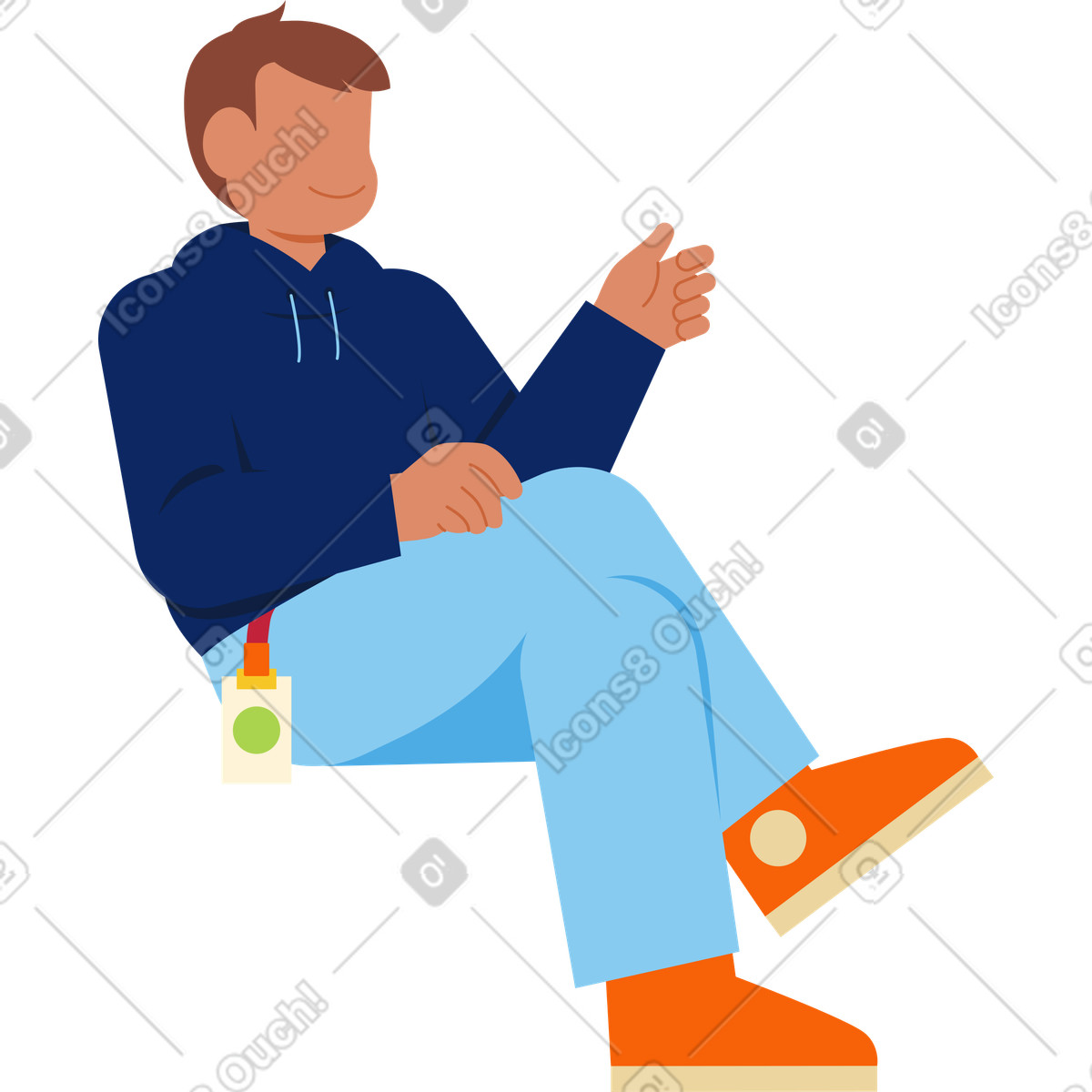 Catchy スタイルの 座っている男 のイラストをPNG、SVG形式でダウンロード