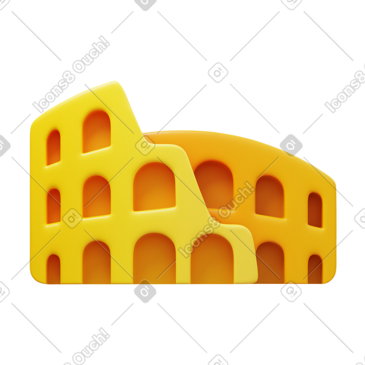 Illustration Colosseum dans le style 3D Fluency à télécharger aux formats PNG, SVG