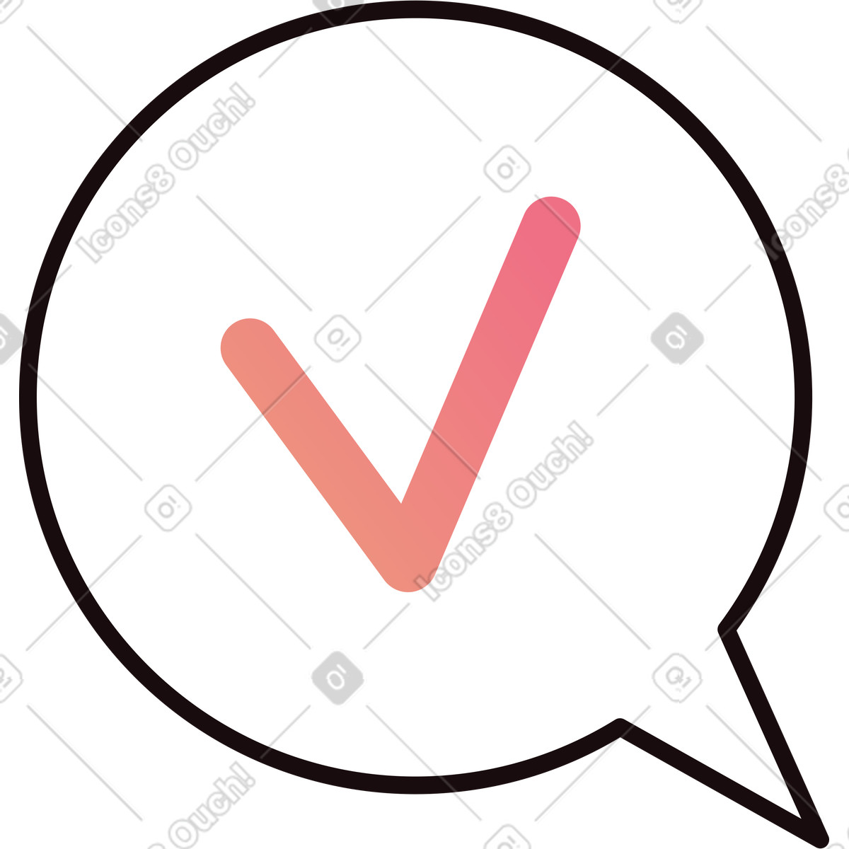 Ilustración Burbuja con marca de verificación en estilo Delight a descargar en PNG y SVG