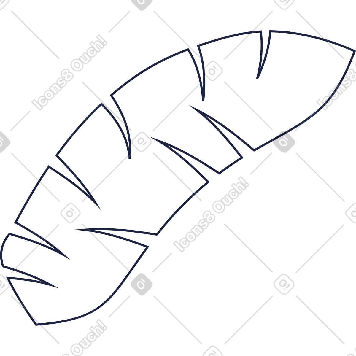 Urban Line スタイルの 白いヤシの葉 のイラストをPNG、SVG形式でダウンロード