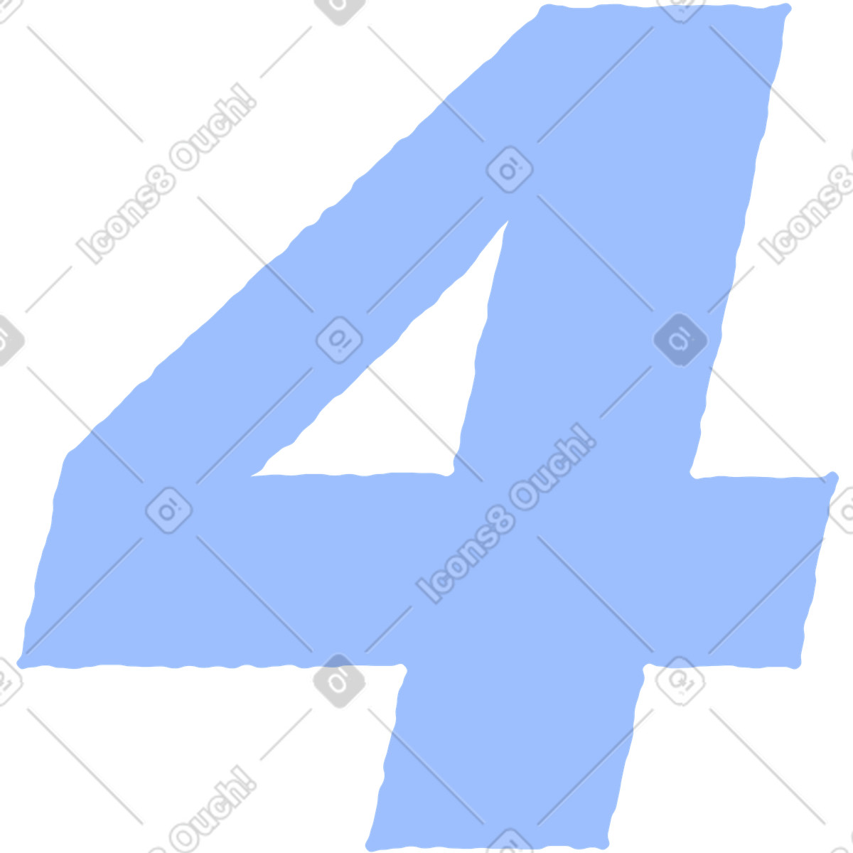 Four number illustration in Pablo style download in PNG, SVG