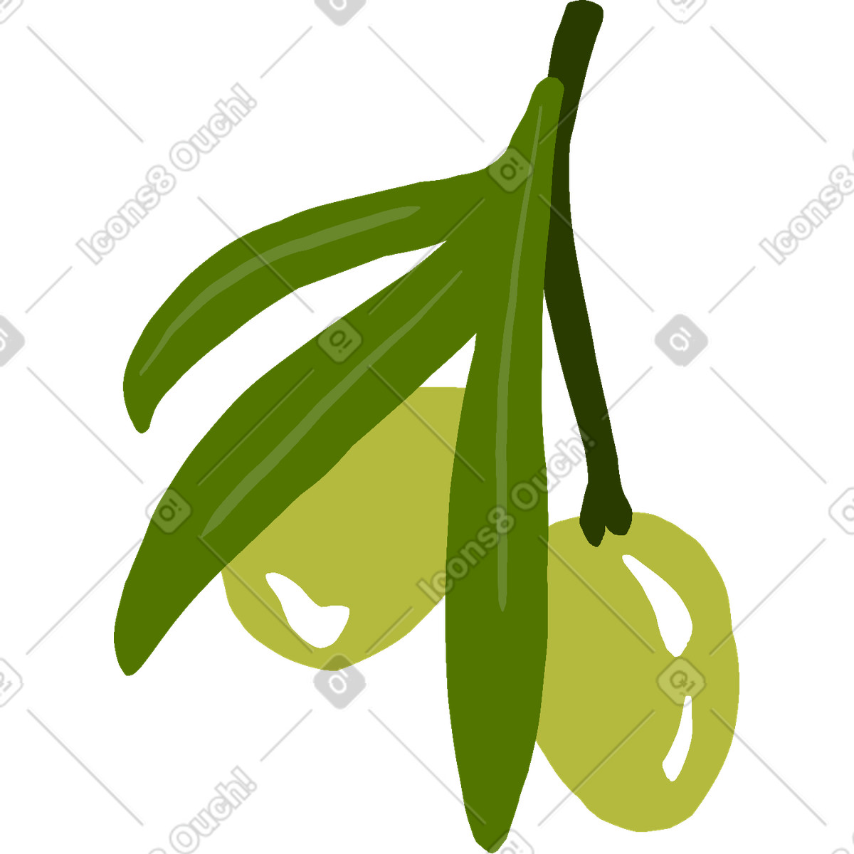 下载 Experimental 风格的 橄榄 插画，支持 PNG、SVG 格式