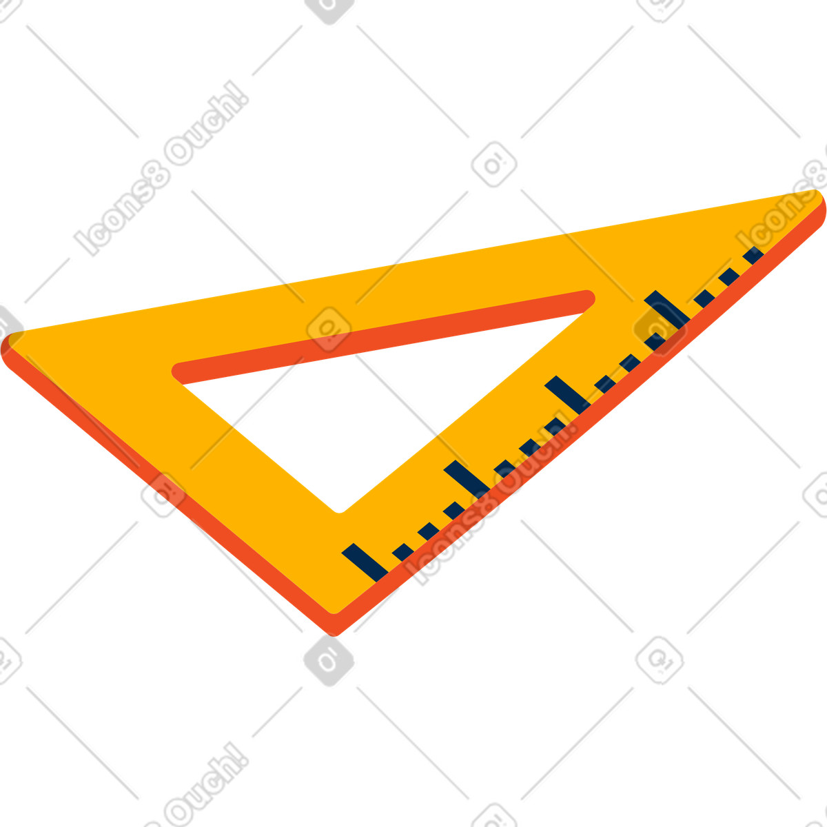 Set square illustration in Flame style download in PNG, SVG
