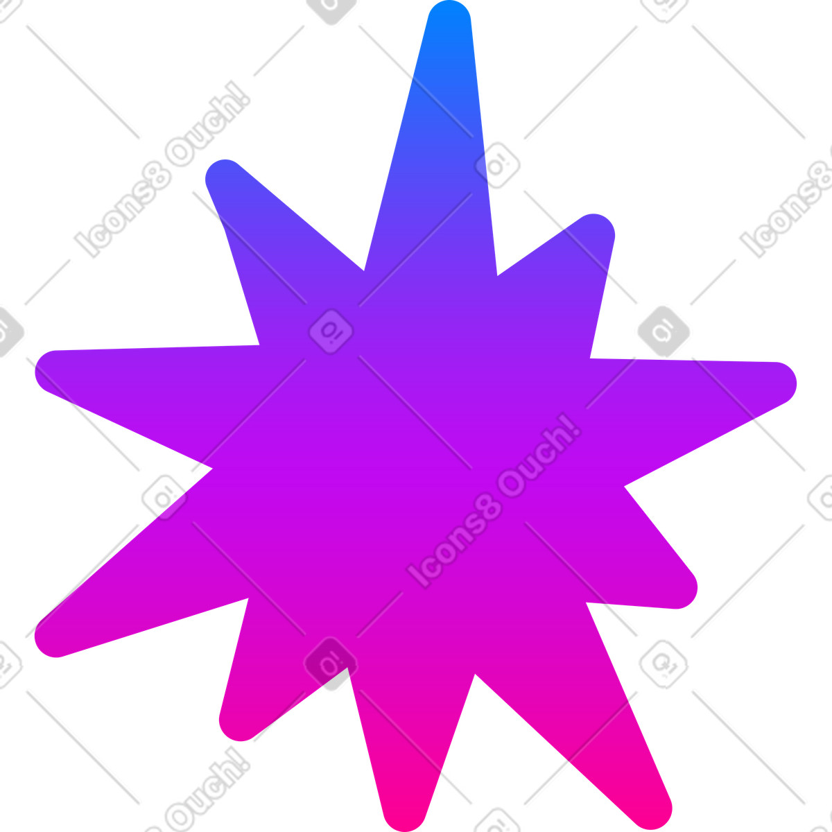 Stella decagonale illustrazione in stile Vibrant scarica in PNG, SVG