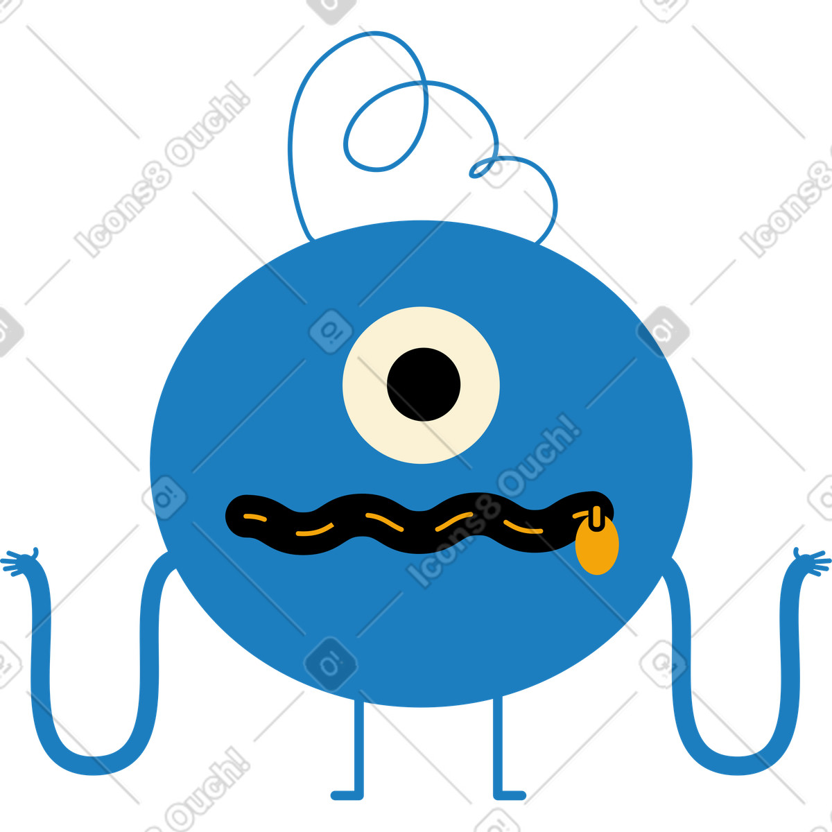 PNG、SVG 形式の 青いボールのキャラクター イラスト