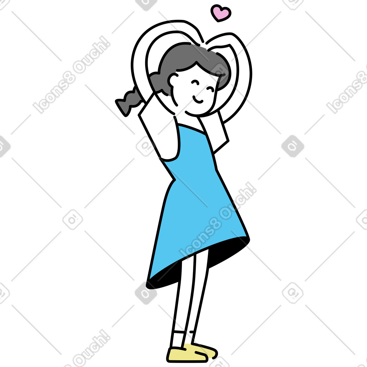 Making heart shape with arms, kindness or love gesture illustrazione animata in stile Mochi scaricabile in GIF, Lottie (JSON), AE