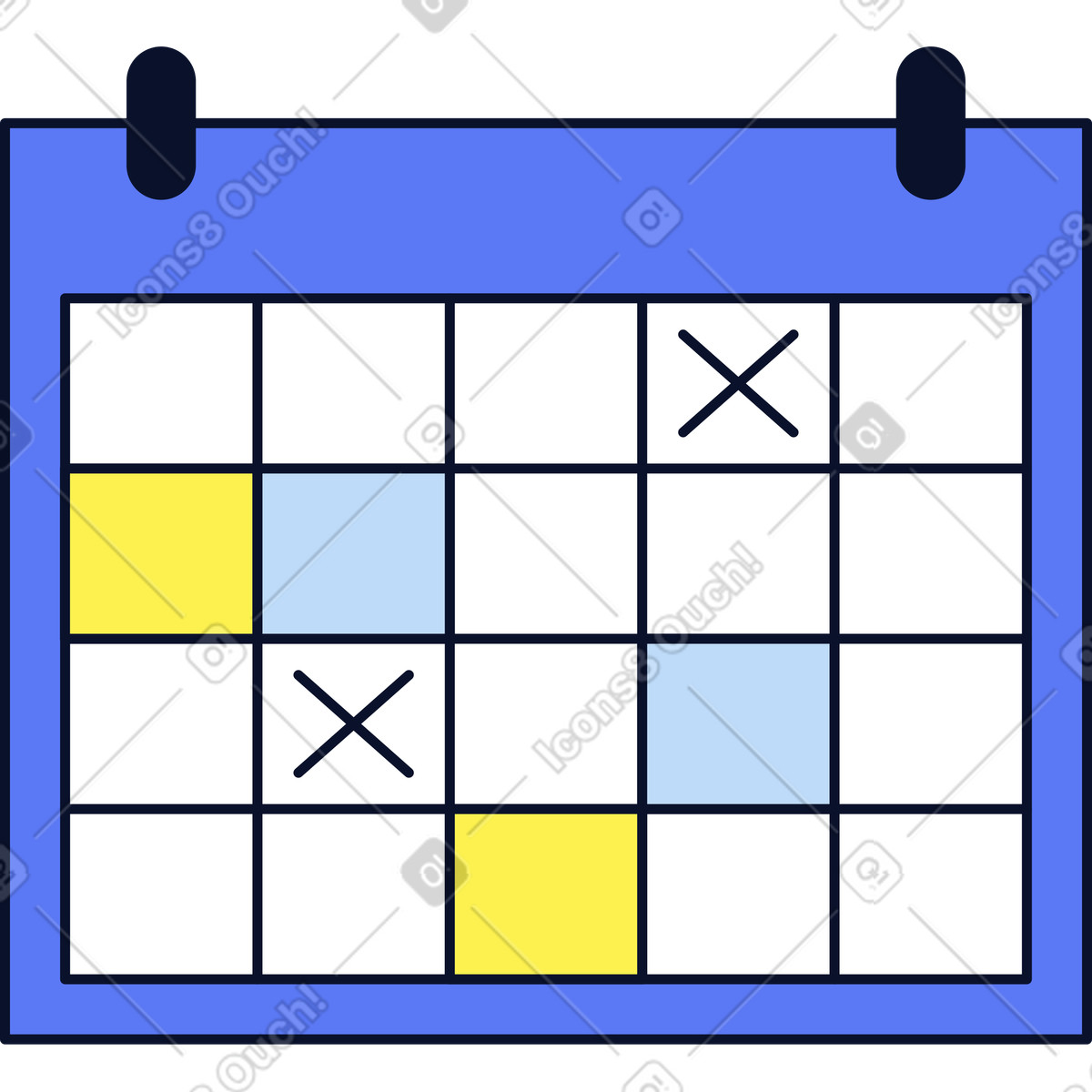 Calendario illustrazione in stile Flexy scarica in PNG, SVG