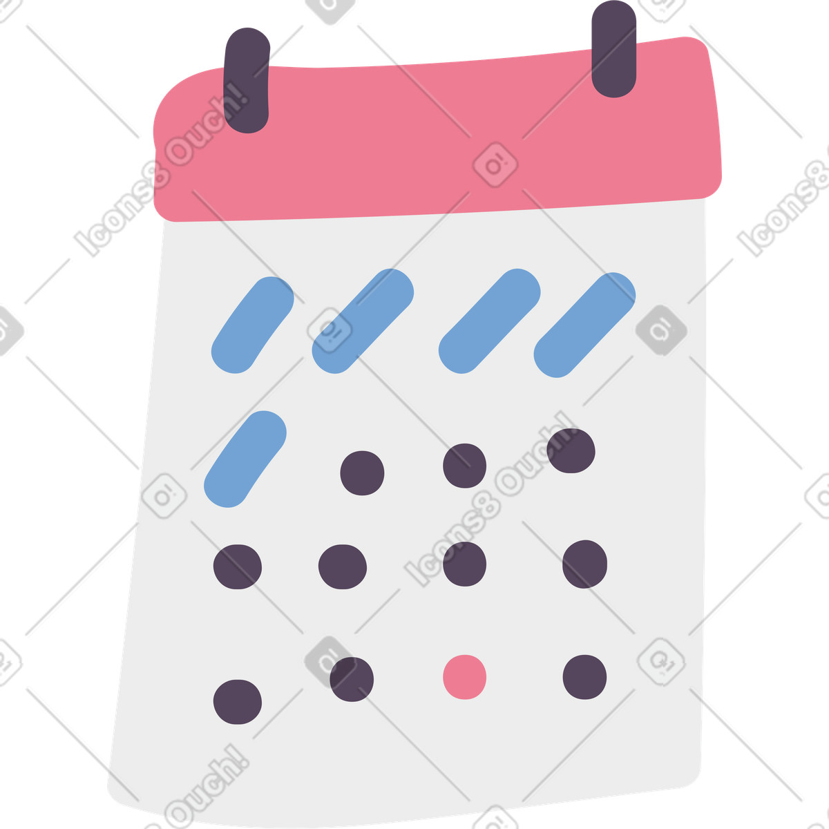 Ilustração de Calendário em no estilo Pluto para baixar em PNG, SVG