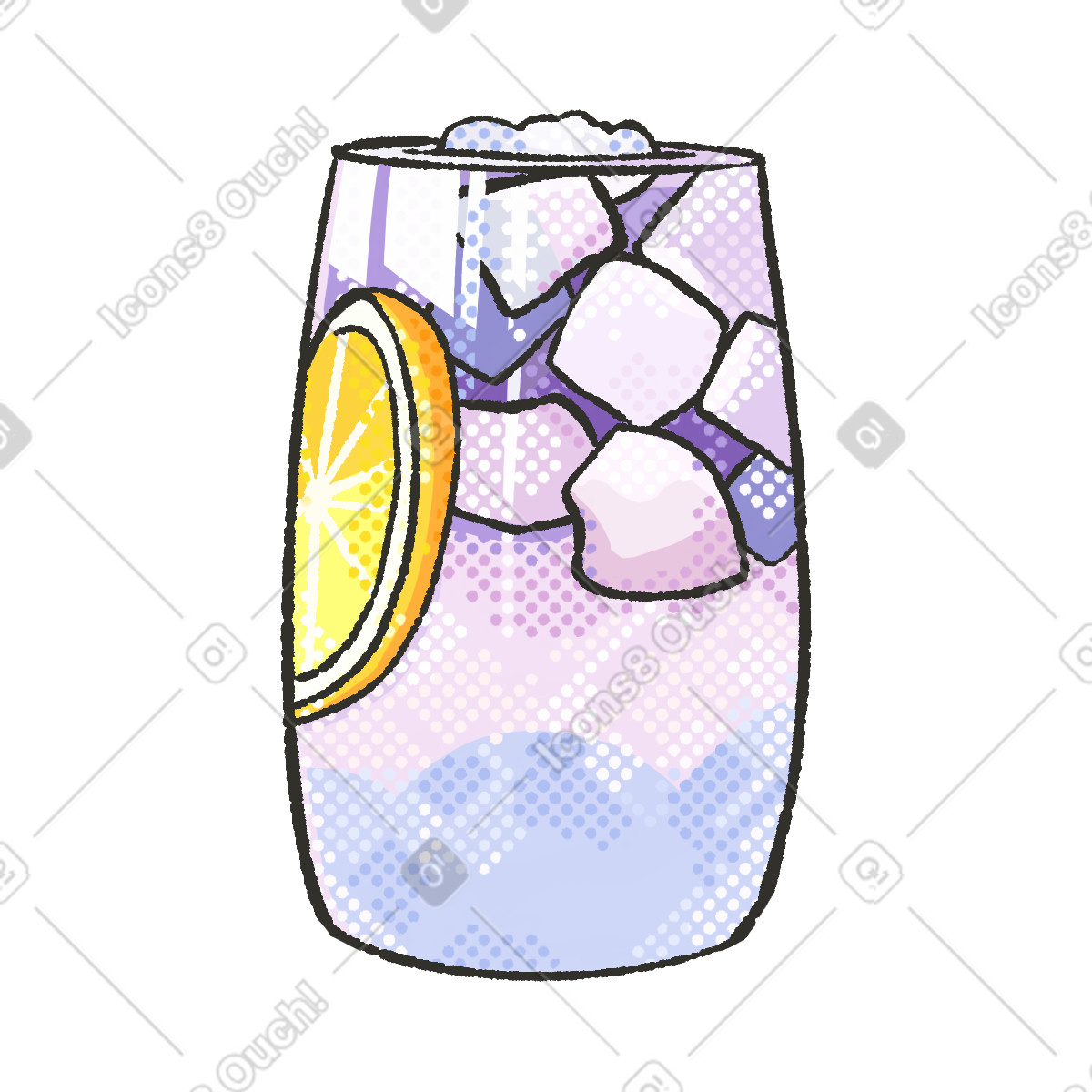 Purple lemonade illustration in Dots style download in PNG, SVG