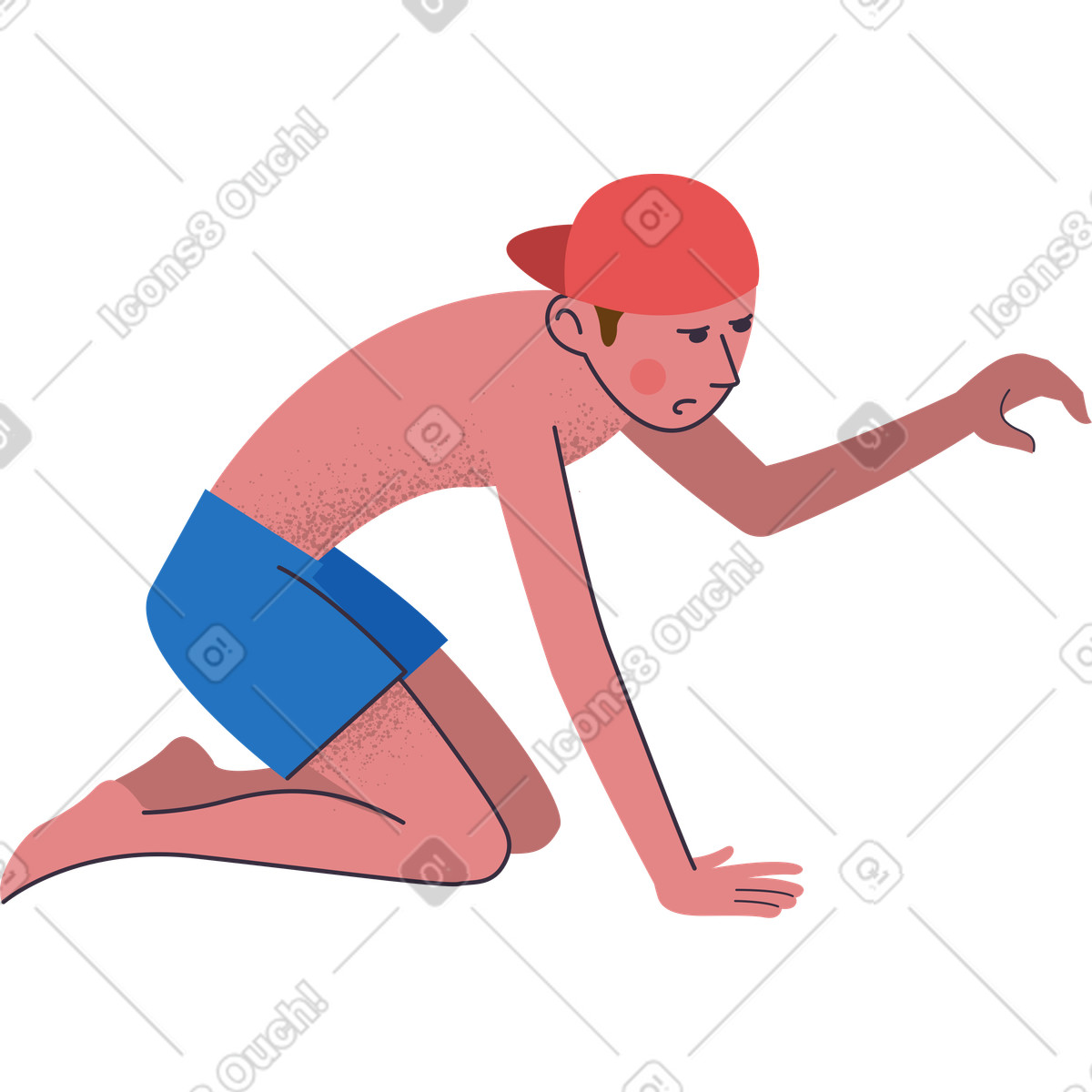Teenager illustration in Pale style download in PNG, SVG
