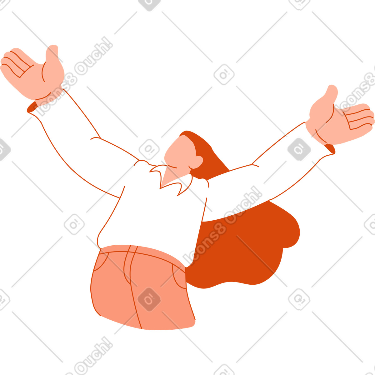 Ilustración Mujer con los brazos extendidos en estilo Orange a descargar en PNG y SVG